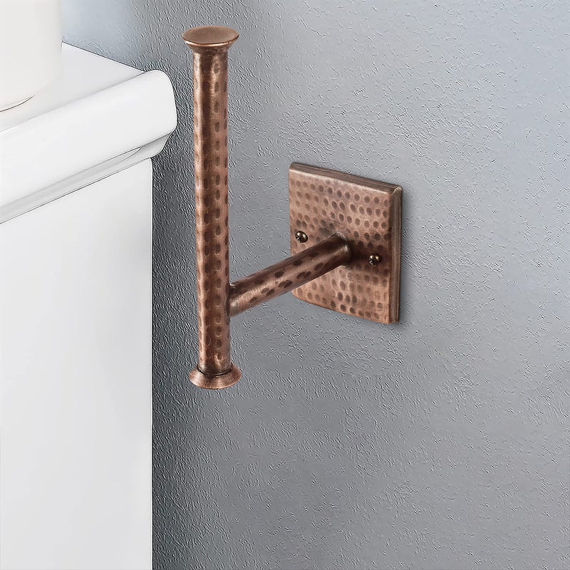 Monarch Abode Bathroom Toilet Paper Holder â€“ 7-inch Traditional Hand Hammered Metal Wall Mounted Toilet Paper Holder, Wall Mount Organizer Antique Copper Finish Decorative Tissue Holders for Bathroom - Image 4